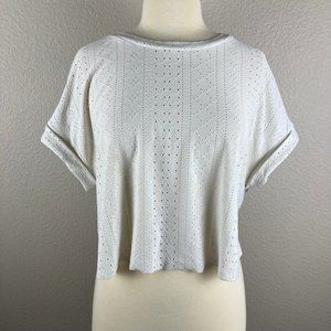 Zara Collection Ivory Eyelet Crop Top - S